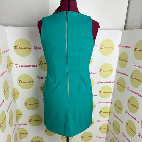 Ann Taylor LOFT Green Dress Fit Flare Sleeveless Skater ATL Mini Women's - Picture 2 of 6